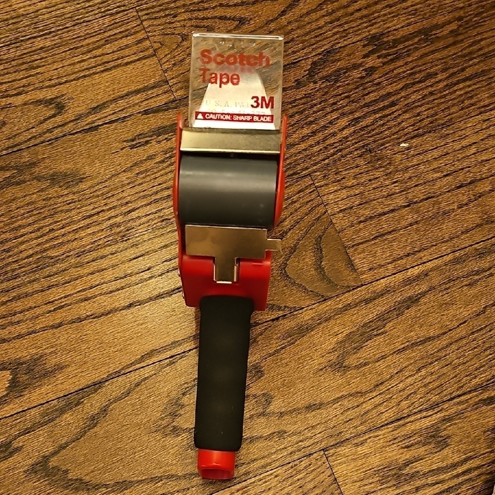 Scotch Packing Tape Dispenser In Red and Black - Picture 2 of 4